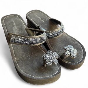 Beaded Flower Sandals